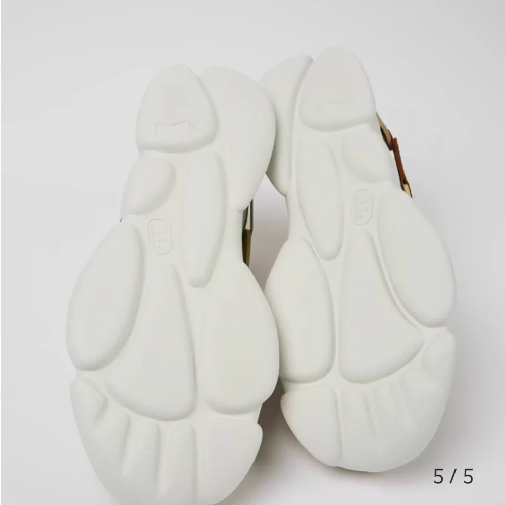 Camper Men's Sneakers in White, Tan, and Yellow